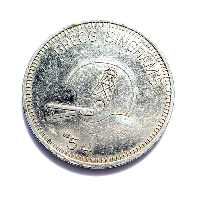c1980 GREGG BINGHAM’S CAR WASH TOKEN HOUSTON OILERS #54 TEXAS 1M