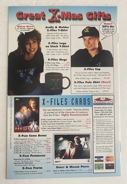 The X-Files #1 (Comic Book, 1995, Topps Comics) Special Serial Numbered Edition 2