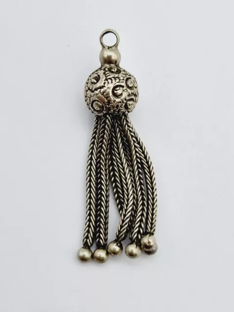 Antique Victorian Silver Watch Chain Tassel Pendant