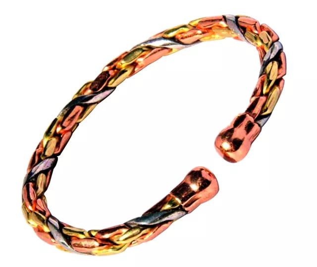 MAGNETIC Pure Copper 3 COLOUR ENTWINED Bracelet Arthritis M36 + Gift Options