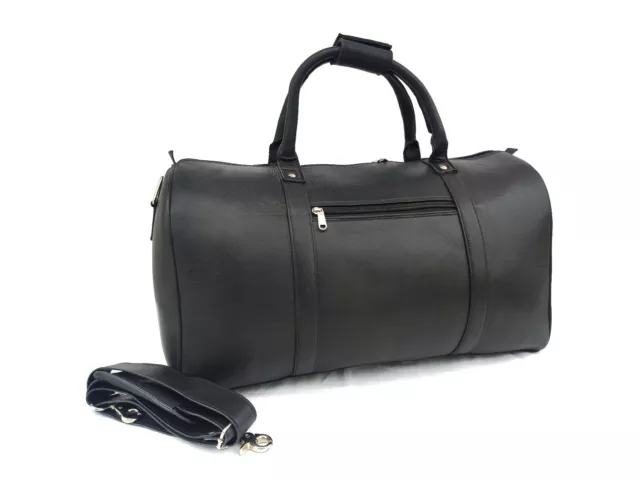 20 " Sac de Sport Aircabin Carryon Valise à Main Fourre-Tout Cuir Noir Polochon