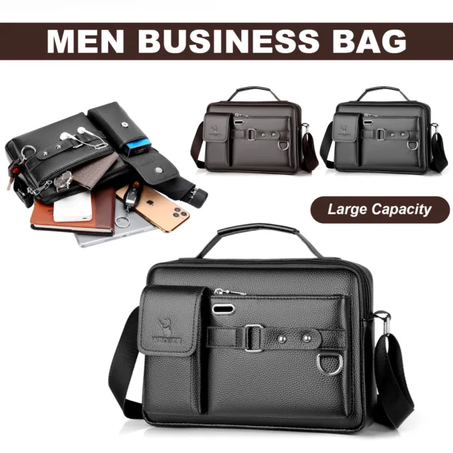 Men's Leather Crossbody Messenger Shoulder Bag Handbag Satchel Casual Day Bag US