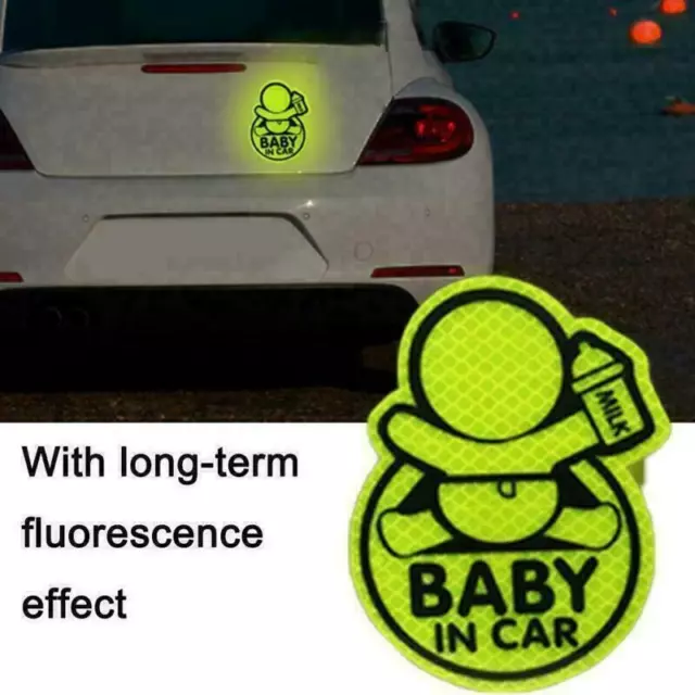 Reflective Baby in Car Baby On Board New Window Bumper Sticker Vinyl Decal Cute