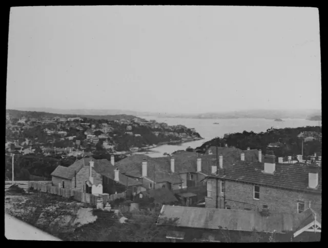 DISTANT VIEW OF SYDNEY HARBOUR C1900 PHOTO Magic Lantern Slide AUSTRALIA