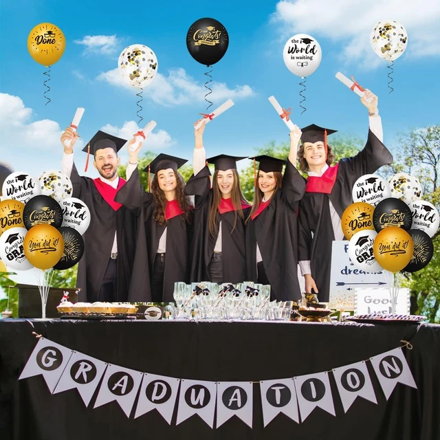 GRADUATION DECORATIONS CLASS of 2024, 4 Sets of Balloon Stands