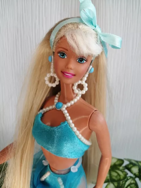 Vintage 90er Jahre Pearl Beach Barbie Puppe in blauem Bikini 1997