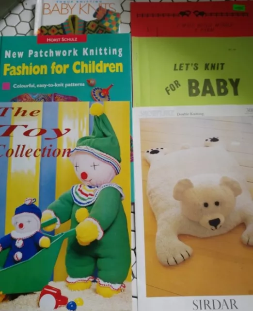 Lote de libros de patrones de tejido para bebés Vogue, Horst Schulz, juguetes, osos, granja, suéteres