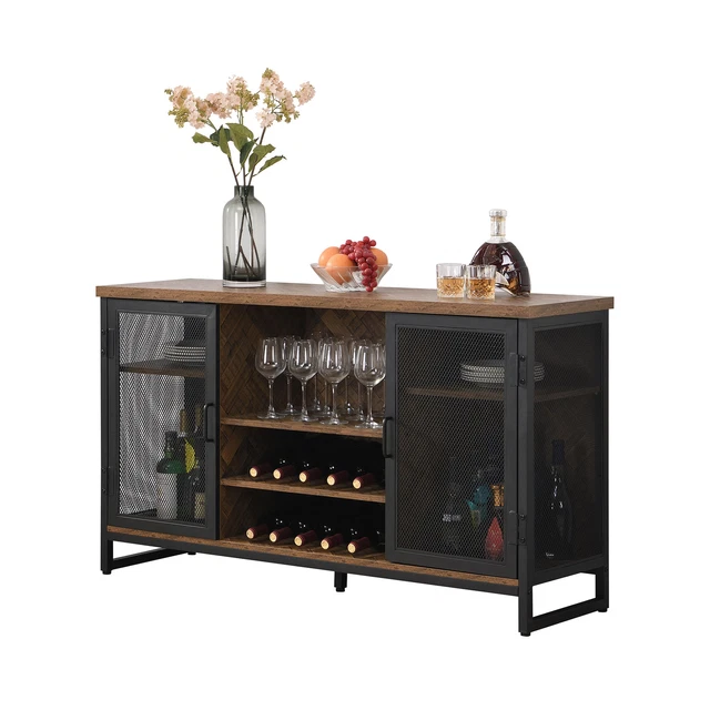 Industrial Miltifunctional Storage Cabinet Wine Bar Cabinet for Liquor&Glasses.