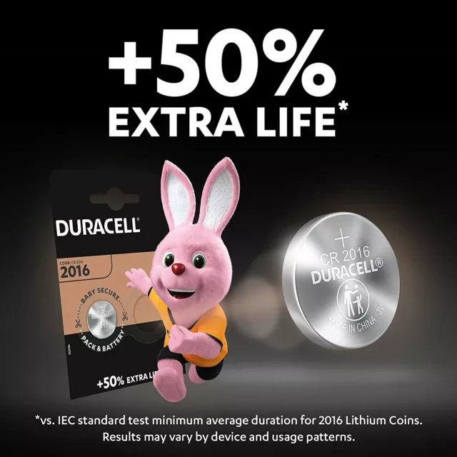 NEUF Duracell CR1616 3V Pièce Cell Batterie DL1616 1616 DATE D'EXPIRATION LA PLUS LONGUE 2