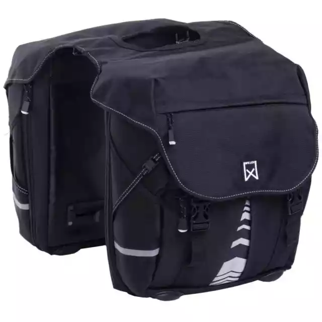 Willex Doppel Fahrradtasche Gepäckträger Gepäcktasche XL 1200 50 L Schwarz 13611 2