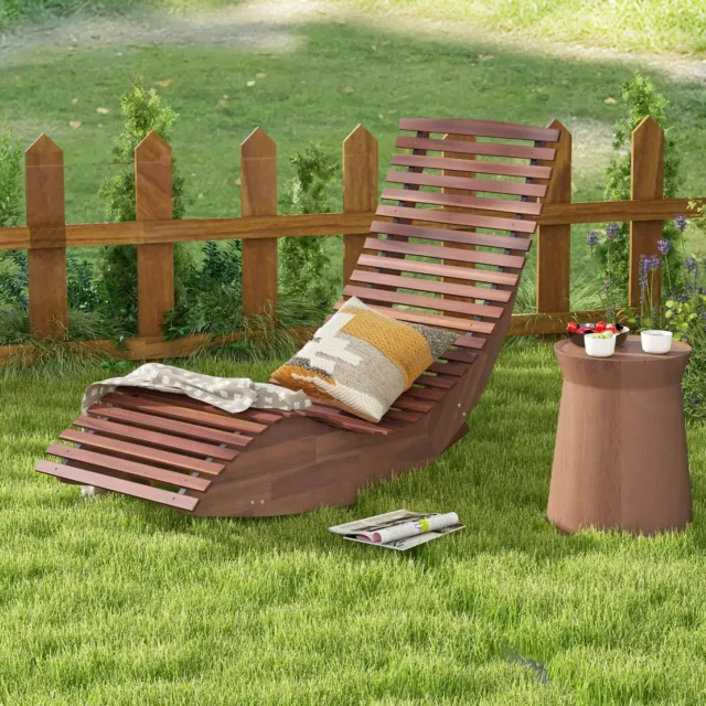 Gartenliege Sonnenliege Holz Liegestuhl Wetterfest Schaukelfunktion