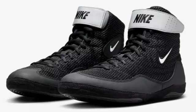 Nike Inflict Wrestling Shoes Black/White/Metallic Silver 325256-005 Men Size 9.5
