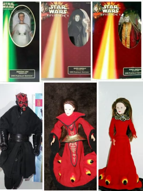 Star Wars 6 Doll 12" Barbie Collection Of Princess Leia And Queen Amidala