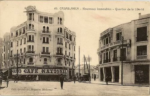 Cpa Maroc Casablanca Quartier De La Liberte Immeubles