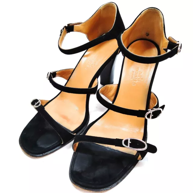 Hermes Sandals   Women  Black Suede 3239331