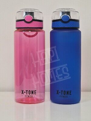 X-Tone Fitness Sports Water Bottle 680ml BPA Free Pink Blue Kids Adults School