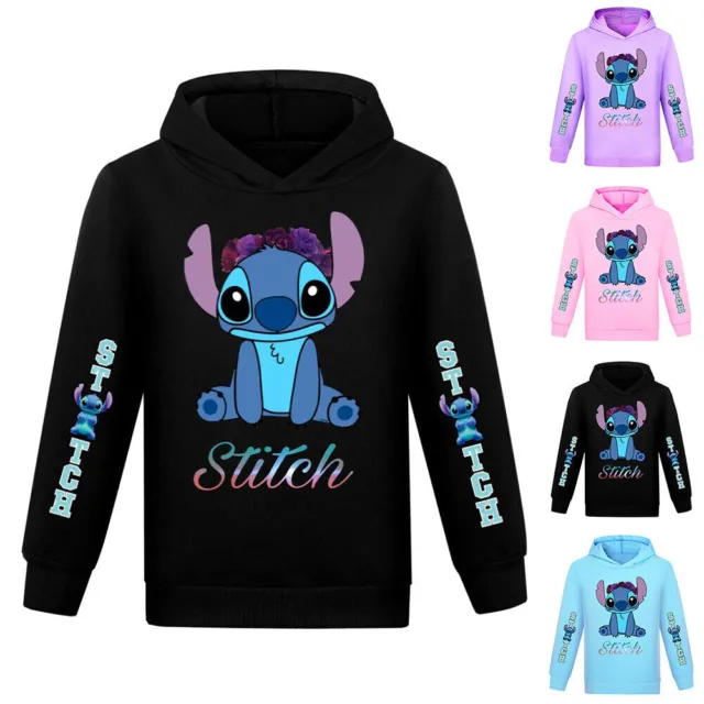Lilo & Stitch Print Kid Girl Boys Casual Hoodies Pullover Sweatshirt HoodedTops우