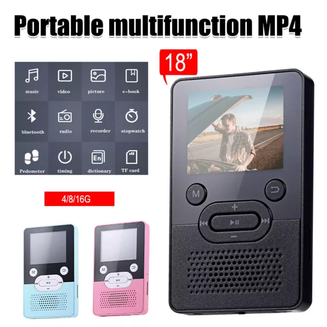 4GB Bluetooth MP3 Player MP4 Media FM Radio Voice Recorder HIFI Music Speaker UK 3