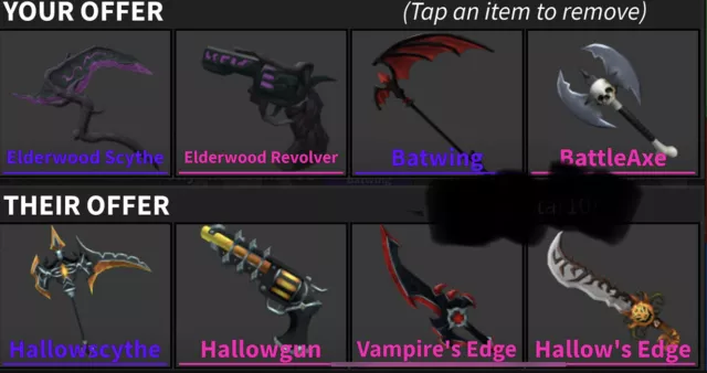 BATWING X 5❤️ FAST DELIVERY!!!❤️ MM2 FIVE ANCIENT SCYTHES ROBLOX