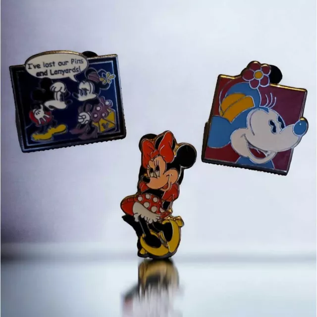 3 Disney Minnie Mouse Authentic Pintrading Pins 2003, 2005