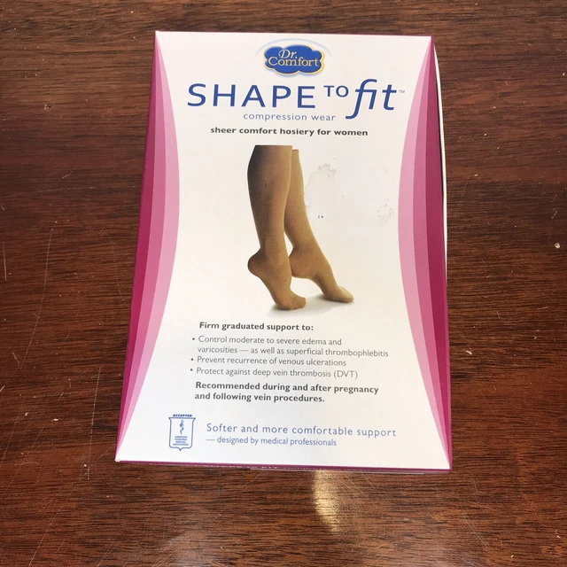 Dr. Calzoncillos de compresión cómodos rodilla punta alta cerrada 20-30 mm HG desnudo grande NUEVO