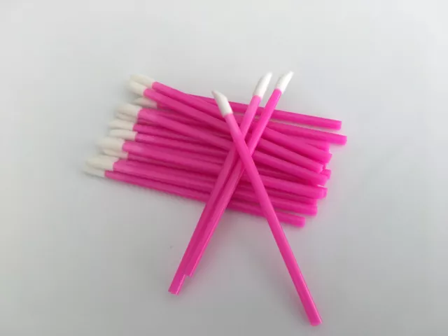 Pink Disposable Flocked Tip Lip Applicators (Eyelash Extensions Brushes)