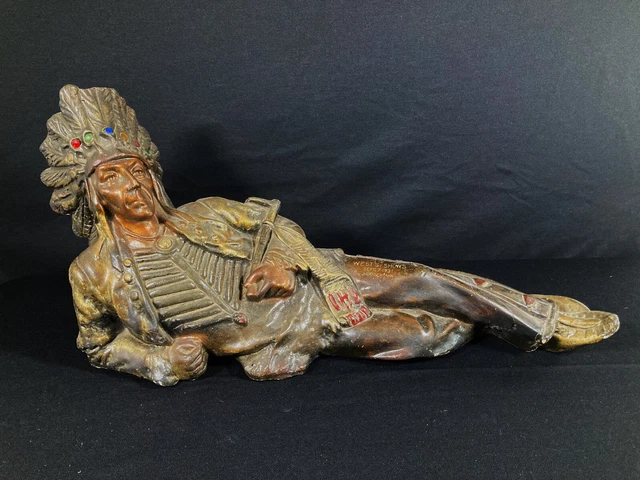 Rare Ohio Match Co. Native American Indian Chief Advertising Figurine Circa 1931
