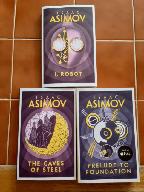 Isaac Asimov; 3 * Book Set; I, Robot; Prelude to Foundation; Caves of Steel EX