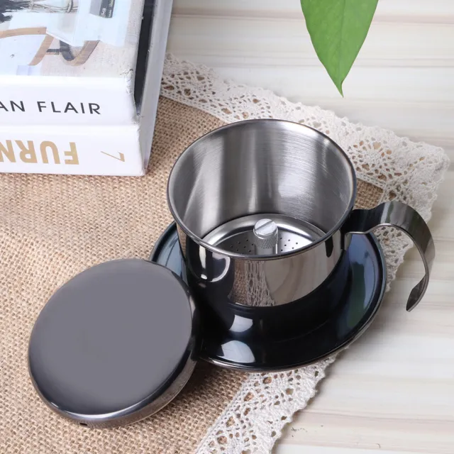(Titanium Black)Coffee Filter Portable Reusable Easy Cleaning Exquisite Coffee