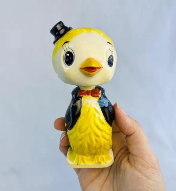 Vintage Kitsch Japan Bird Bobblehead Nodder Ceramic Figurine - RARE