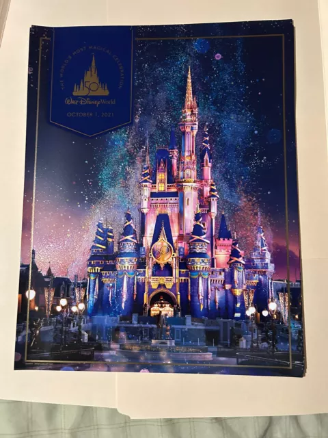 Walt Disney World 50th Anniversary Iridescent Commemorative Poster Print