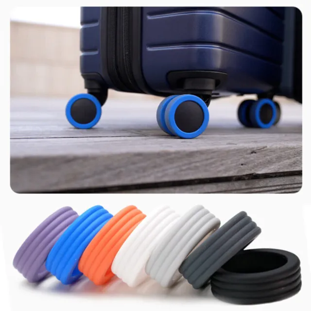 8PCS/Set Silicone Suitcase Wheels Protection Cover Travel Luggage Accessories