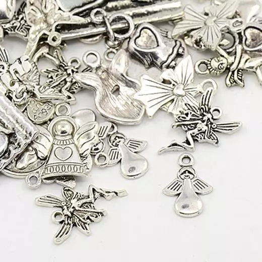 TIBETAN SILVER ANGEL FAIRY CHARMS PENDANTS 30g RANDOM MIX shape C178