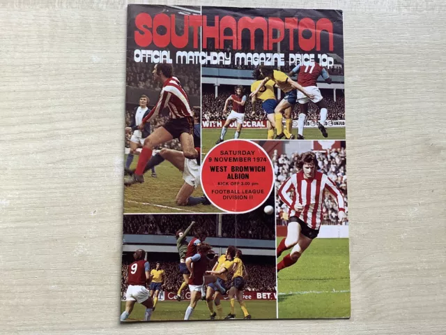 Southampton V West Bromwich Albion Div2. 1974/75