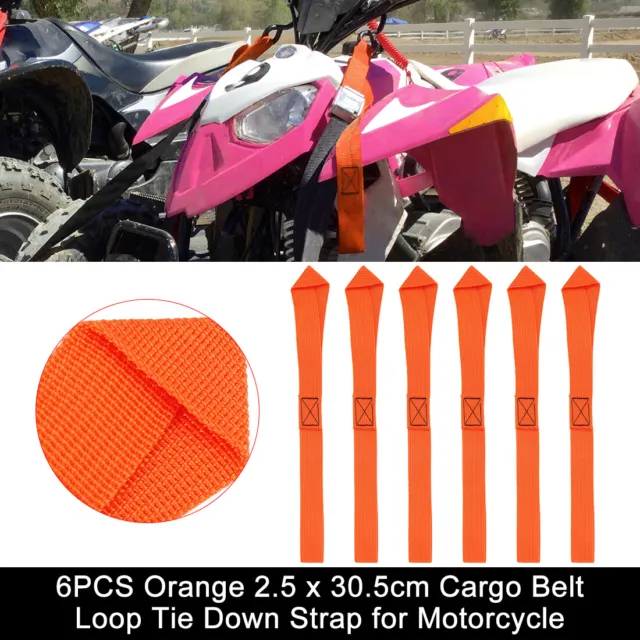 6 pz cinghia arancione 2,5 x 30,5 cm cinghia ad anello cintura di carico per moto
