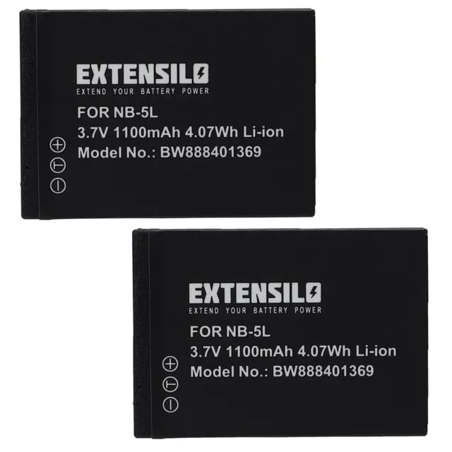 2x Battery for Canon PowerShot SX230 HS SX220 HS SX210 IS SX200 IS 1100mAh