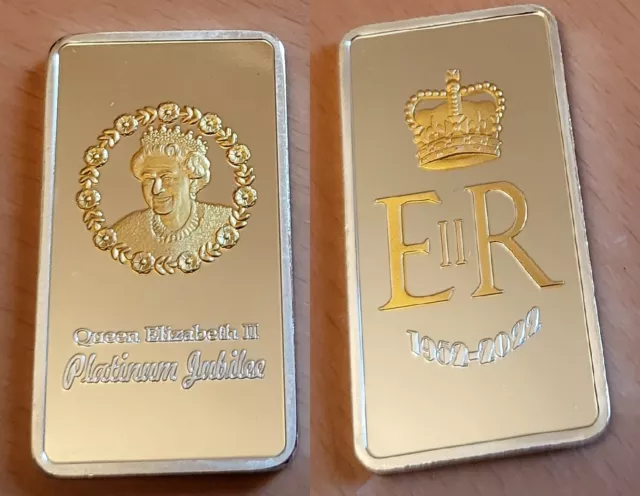 Queen Elizabeth II Gold Silberbarren London Royalty Retro England Großbritannien von