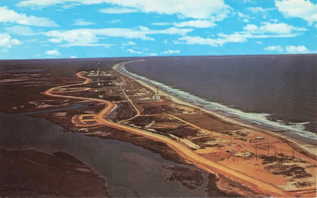 Wallops Island Virginia NASA Facility Vintage Aerial View Postcard Unposted