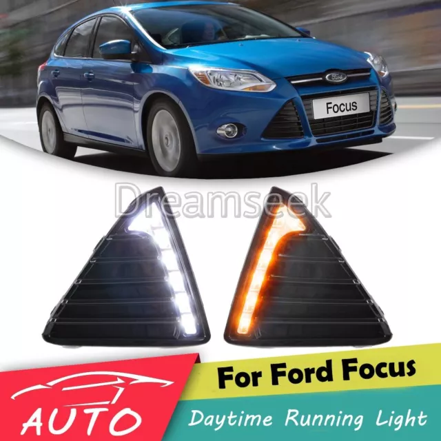 LED Tagfahrlicht TFL für Ford Focus 2012 2013 2014 DRL Licht Lampe Gelb Blinker