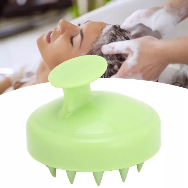 (Green)Hair Scalp Massager Brush Silicone Hair Care Exfoliator Hair Shampoo GFL