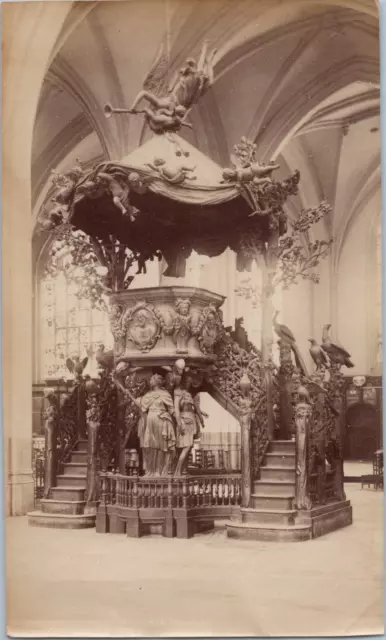 Belgique, Anvers, Chaire de la Cathédrale, Vintage albumen print, ca.1880 Tirage
