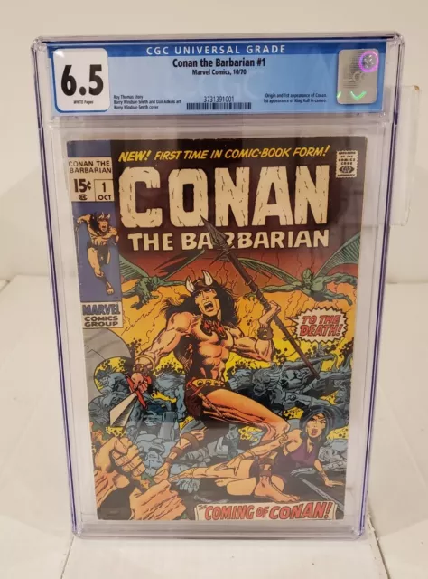 Conan the Barbarian #1 CGC 6.5 WHITE Pages 1st Appearance of Conan & Kull 1970