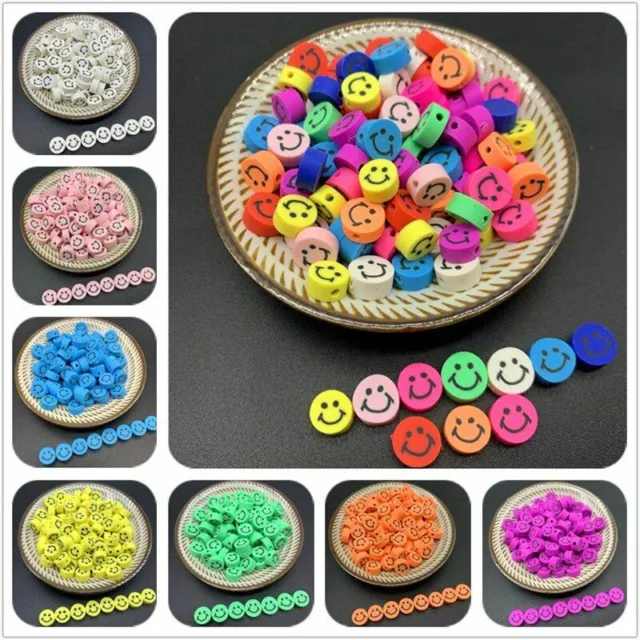 30pcs/lot Clay Smile-face Beads 10mm Polymer Clays Spacer Bead Jewelry Making Ac