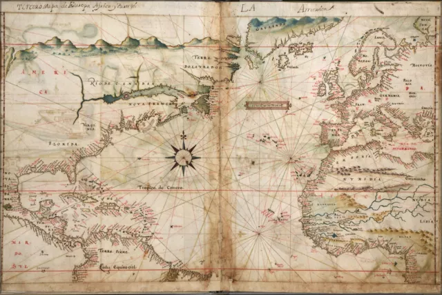 Poster, Many Sizes; Map Of North Atlantic Ocean 1630 Pre United States Of Americ