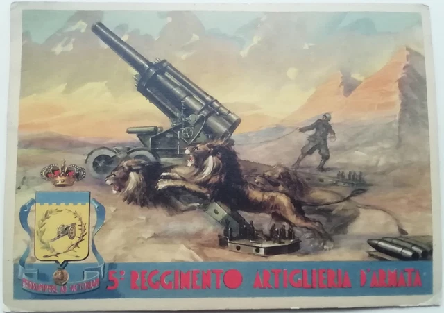 CARTOLINA 5 REGGIMENTO Artiglieria D'armata Militare Regno Guerra