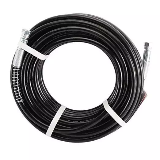 50ft x 1/4" Airless Paint Spray Hose, Black Color 15m Light Flexible Fiber