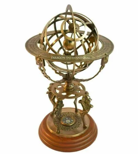 Nautical Brass 18" inch Armillary Sphere Globe Decorative Antique Gift Item.