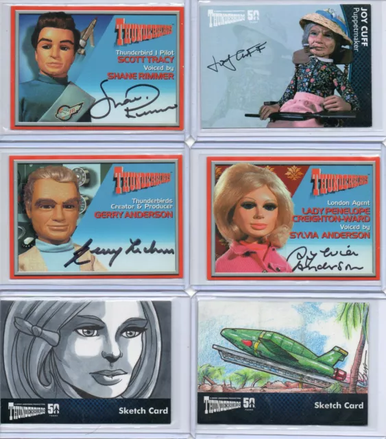 Thunderbirds Autograph, Sketch, Printing Plate And Costume Card Selection NM