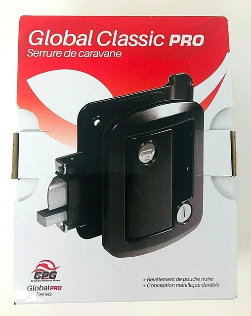 RV/Camper -Lock, Global Exterior Entry Door Lock, with Deadbolt, BLACK, 2 Keys