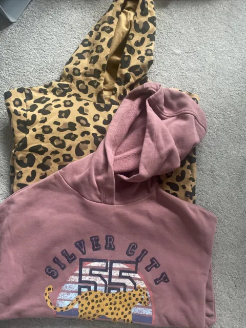 Girls Animal Print Hoodie Sweatshirt Bundle X 2 - Aged 7-8 M&S & Crafted *VGC*